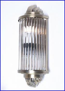 Art Deco Glass Rod Wall Light Bauhaus Lamp Antique Wall Metal & Glass