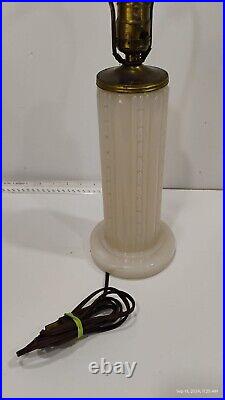 Art Deco Milk Glass Table Lamp