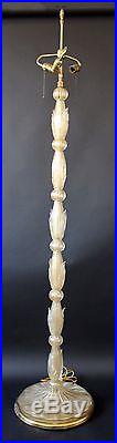 Art Deco Rare Large Barovier Toso Murano Glass Floor Lamp with Leaf Decoration