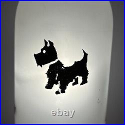 Art Deco Scottie Dog Frosted Glass Torpedo Bullet Shade Lamp Mid Century WORKS