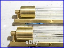 Art Deco Skycraper Style Wall Lights Sconces Lamp. Brass And Glass