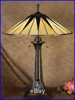 Art Deco Stained Glass Tiffany Table Lamp Home Decor Design Accent