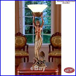 Art Deco Style Greek Goddess Offering Mermaid 39 Illuminated Sculptural Lamp