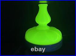 Art Deco Uranium Glass Warren Kessler Green Opaline Lamp Glows Black Light Mcm
