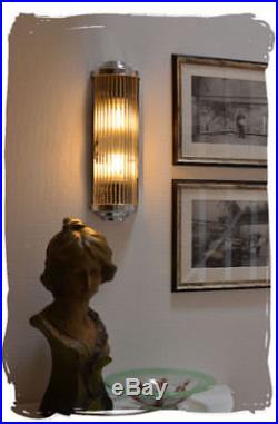 Art Deco Wall Lamp Cinema Lamp With Glass Sticks Chromed Wall Light Metal New