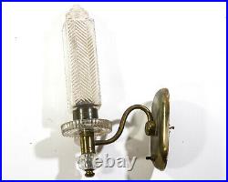 Art Deco Wall Sconce Brass Glass Skyscraper Lamp 1920s Light Old Vintage Fixture