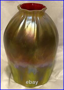 Art Glass Lamp Shade 6.25 Aurene Iridescent John Cook Signed 2007