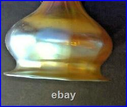 Art Glass Mellon Blossom Shade Iridescent Gold Aurene Lamp Art Nouveau Globe