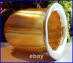 Art Glass Tulip Shade Iridescent Gold Aurene Lamp Art Nouveau Fixture Globe