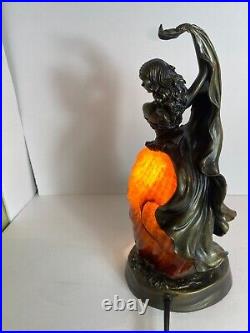 Art Nouveau DANCING LADY Boudoir Lamp PERFECT Beautiful 12.5 high