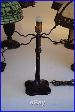 Art Nouveau, Deco French Muller Fres Luneville Pate de verre Glass Desk Lamp