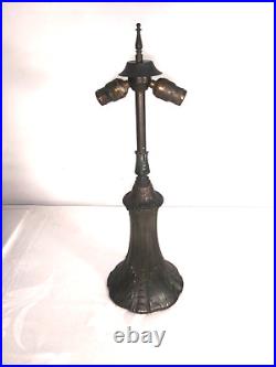 Art Nouveau Deco Table Lamp HEAVY For Reverse Painted or Stained Glass Shade