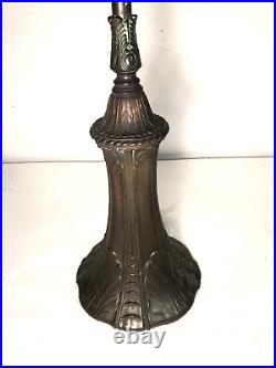 Art Nouveau Deco Table Lamp HEAVY For Reverse Painted or Stained Glass Shade