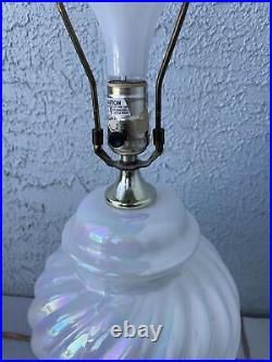 Art Nouveau Iridescent? Opalescent Glass Brass Table Lamp/Desk/Piano 27