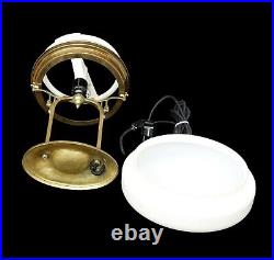 Art Nouveau Table Lamp with White Glass Shade Brass (#14486)
