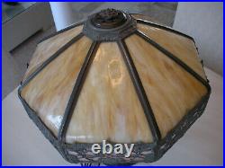 Art Nouveau Tiffany Table Lamp Style with Slag Stained Glass