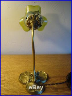 Art Nouveau solid brass boudoir lamp withLoetz shade PN II-2/677