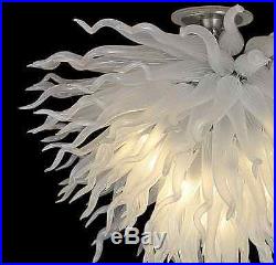 Art Style Glass White Chandelier Blown LED Lamp Light