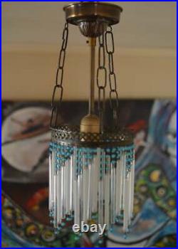 Art nouveau chandelier lamp. Complete