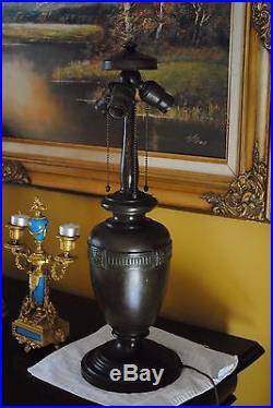 Arts & Crafts, Art Nouveau, Deco Era Handel Leaded Stained Slag Glass Lamp Base