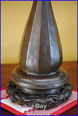 Arts & Crafts, Art Nouveau Era Handel Leaded Opalescent Stained Slag Glass Lamp