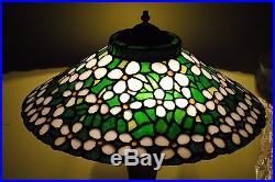 Arts &Crafts, Art Nouveau Handel, B&H, Miller Era Leaded Stained Slag Glass Lamp