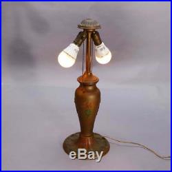 Arts & Crafts Bradley & Hubbard School Polychrome Slag Glass Lamp, circa 1920