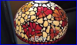Arts Crafts Leaded Stained Slag Glass Lamp Shade Tiffany Handel 1930-50 Mosaic