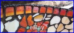 Arts Crafts Leaded Stained Slag Glass Lamp Shade Tiffany Handel 1930-50 Mosaic