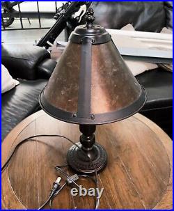 Arts & Crafts Mica Series Tensor Bronze Tone Single Socket Table Lamp