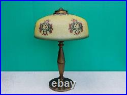 Arts & Crafts Pittsburgh Obverse Painted Lamp 14 Textured Shade c1920s