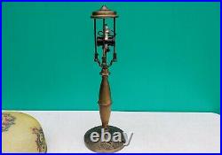 Arts & Crafts Pittsburgh Textured Obverse Painted 14 Shade Lamp c1920s