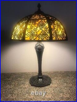 Arts and Crafts Slag Glass Lamp B&H Bradley Hubbard