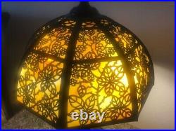 Arts and Crafts Slag Glass Lamp B&H Bradley Hubbard