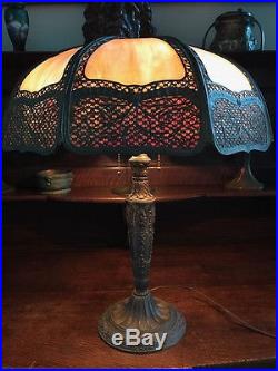 Arts crafts slag glass antique victorian handel bradley hubbard handel era nr
