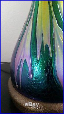 Authentic Charles Lotton Art Glass Lamp Hand Signed 1995