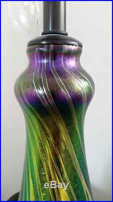 Authentic Charles Lotton Art Glass Lamp Hand Signed 1995