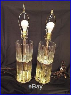 Awsome Pair Of Vintage Art Deco/modern Glass Rods Lamps-they Work