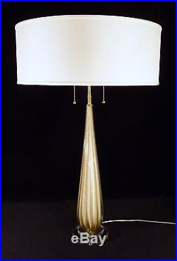 BAROVIER & TOSO VINTAGE SCULPTURAL ITALIAN ART GLASS TABLE LAMP 1950s