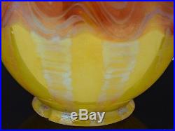 BEAUTIFUL ANTIQUE c1900 AUSTRIAN ART GLASS YELLOW IRIDESCENT LAMP SHADE LOETZ