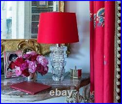 Baccarat Heritage Lamp with Red Shade