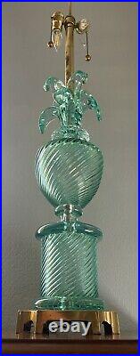 Barovier & Toso Table Lamp Venetian MURANO ART Aqua GLASS