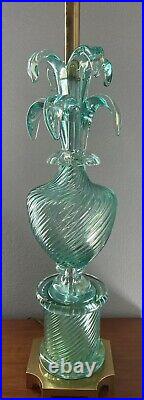 Barovier & Toso Table Lamp Venetian MURANO ART Aqua GLASS