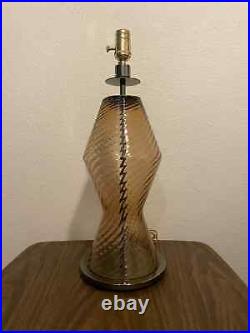 Barovier & Toso'Vania' Murano Glass Table Lamp Brown Gold MCM Italy