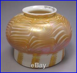 Beautiful QUEZAL Art Glass KING TUT & ZIPPER Lamp Shade Signed c1902 Tiffany Era