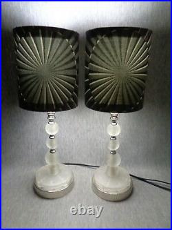 Black Pearls Vintage Satin Glass Art Deco Machine Age Lamps