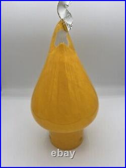 Blown Art Glass Lemon Yellow Table Lamp Rare