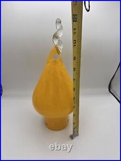 Blown Art Glass Lemon Yellow Table Lamp Rare