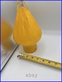 Blown Art Glass Lemon Yellow Table Lamp Rare