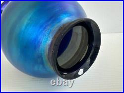 Blue Aurene Art Glass Shade Table or Desk Lamp Globe